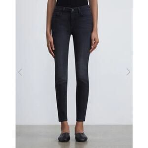Lafayette 148 Mercer Skinny Jeans Women's 31 Washed‎ Onyx Black Stretch Ankle